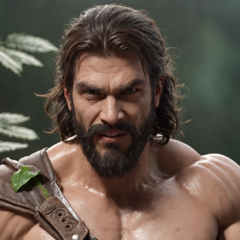 Pessoa sorridente segurando um escudo e uma planta.

(Professional 3D rendering:1.3) de (Realistic:1.3) Foto de arte mais bonita do mundo，sorridente segurando um escudo e uma planta.,Features soft, bright male heroes, ((Epic hero fantasy rough muscular man wet hero angry look long hair short beard and fierce expression in dynamic pose, fantastic location, majestoso ambiente desordenado)), corpo inteiro 8k unidade render, action shot, poros da pele, very dark lighting, sombreamento pesado, circunstanciado, Rosto detalhado, (vibrante, fotogrdeia realista, Realistic, Dramatic, Escuro, foco nítido, 8k), (Old leather clothes damaged by bad weather:1.4), ((((Use peles)))), (intrincado:1.4), decadente, (altamente detalhado:1.4), pintura digital, rendering by octane, art stations, Conceito-Arte, liso, foco nítido, illustration, germe da arte, (Loish:0.23), Wlop Ilya Kuvshinov, e Greg Rutkowski e Alphonse Mucha Gracias, (global ilumination, studiolight, Light Volumetric), chuva forte, floating particles, patife, fantasia, Onze, corpo inteiroesbian, ((Fundo escuro e antigo da cidade:1.3)),CGSesociedade,art stations