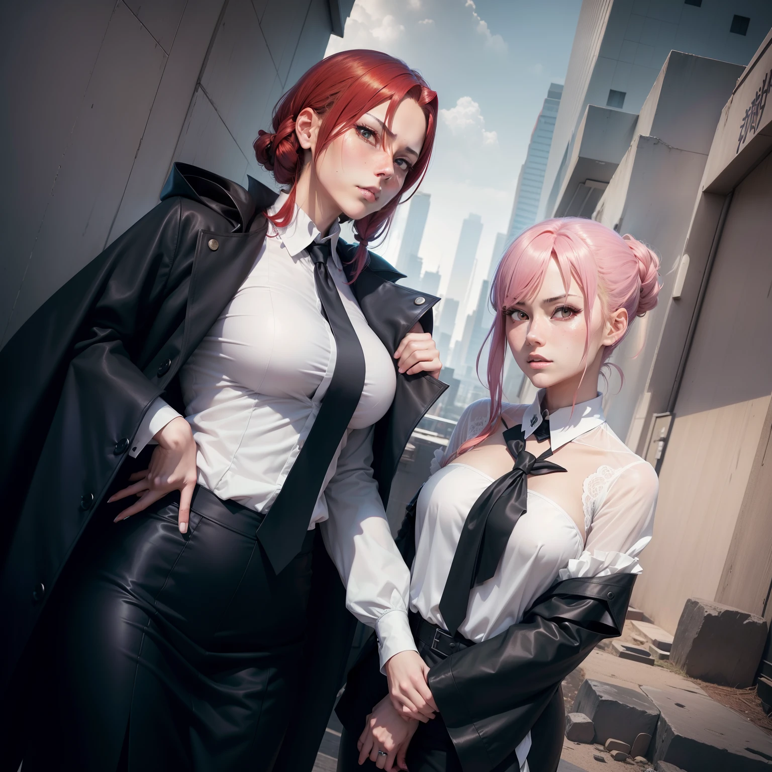 a couple of women standing next to each other, jujutsu kaisen, publicity cosplay, fate zero, ayaka cosplay, arasaka, cosplay, cosplay photo, anime cosplay, elegant glamourous cosplay, by Hiromu Arakawa, full-cosplay, girls frontline, fate/zero, m4 sopmod ii girls frontline, glamourous cosplay, anime girl cosplay
