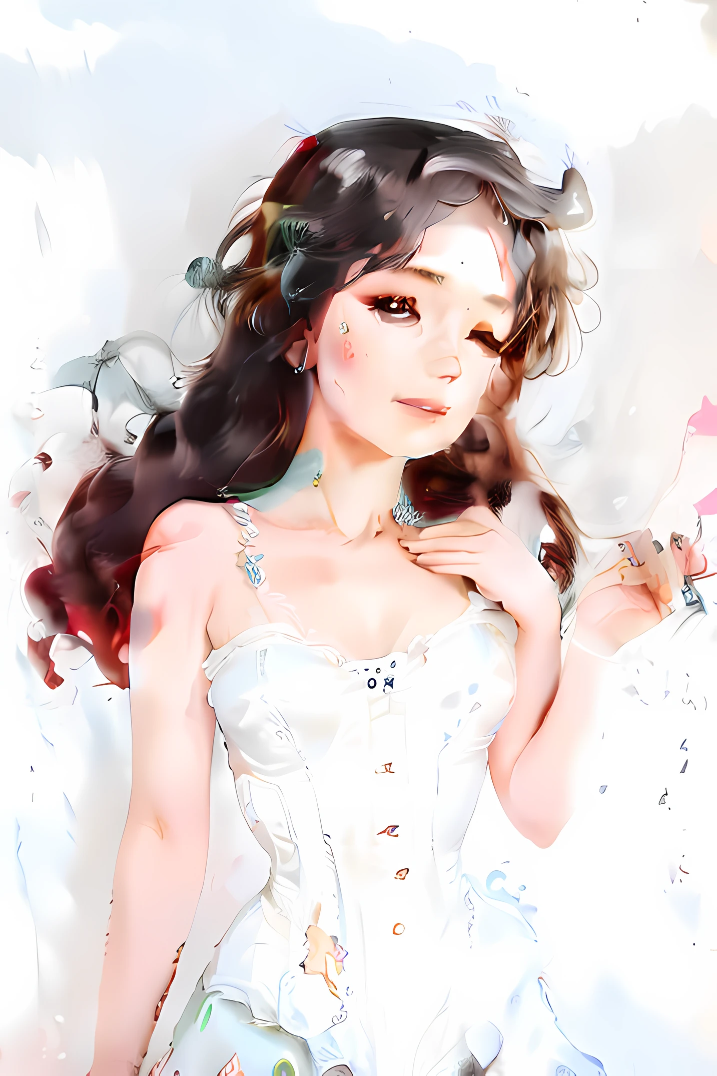 corset white dress, flow, pretty