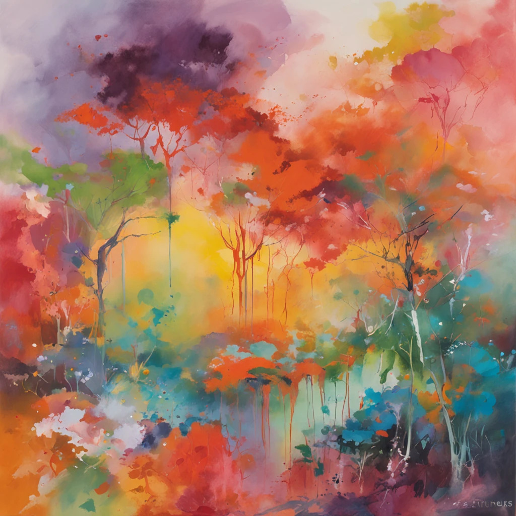 Detalhes intrincados da pintura das florestas japonesas, por Range Murata, galaxy in background, nuvem, Cores vivas, alto contraste, montanha, arte da linha vetorial, Destaques Laranja, trending on pixiv, Anime Concept Art, Stick, Tapete, alta qualidade, Borda a Borda, ESTILO LINE ART