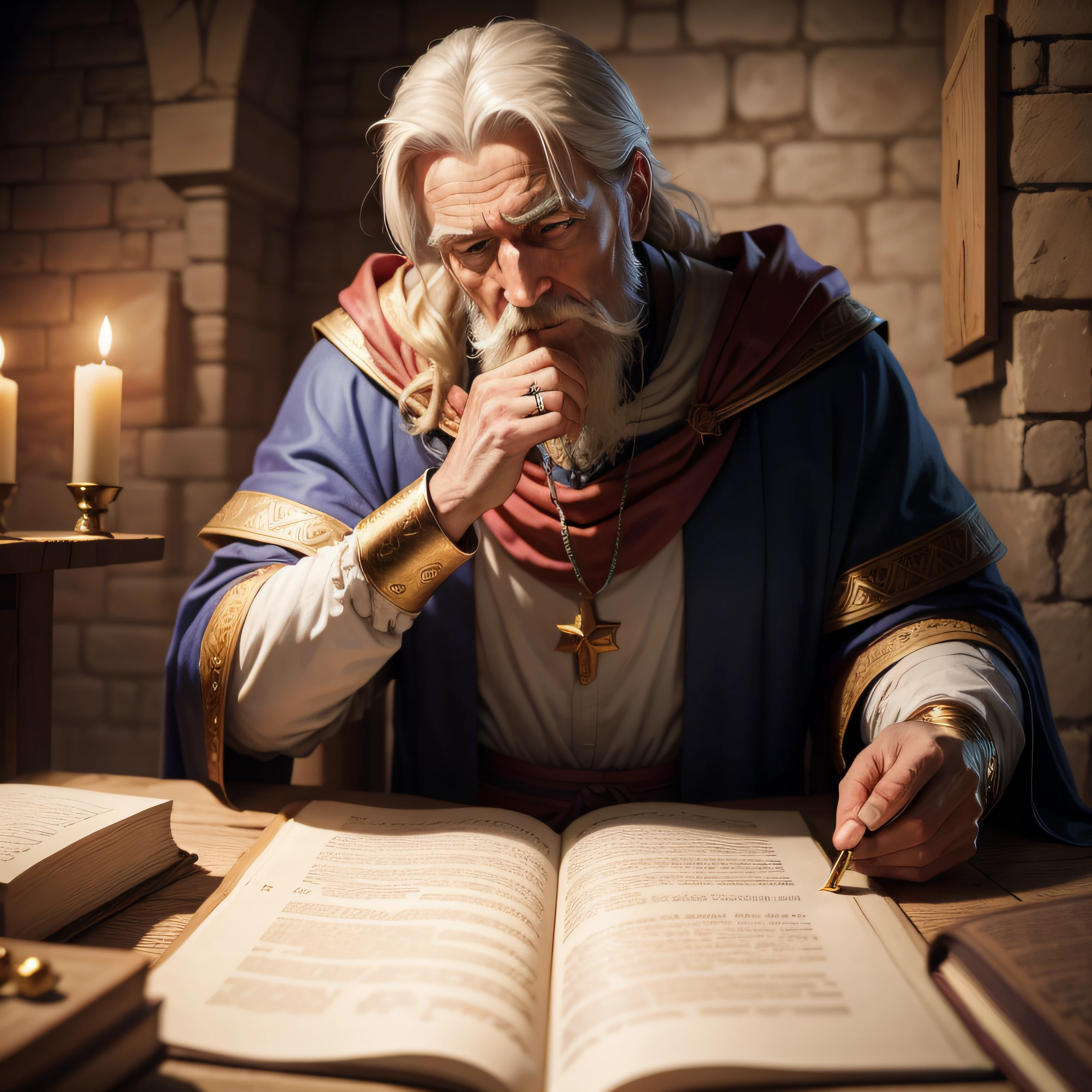 And Abraham gave a portion of his riches to Melchizedek, In medieval times of the Bible, Realistic, 4k