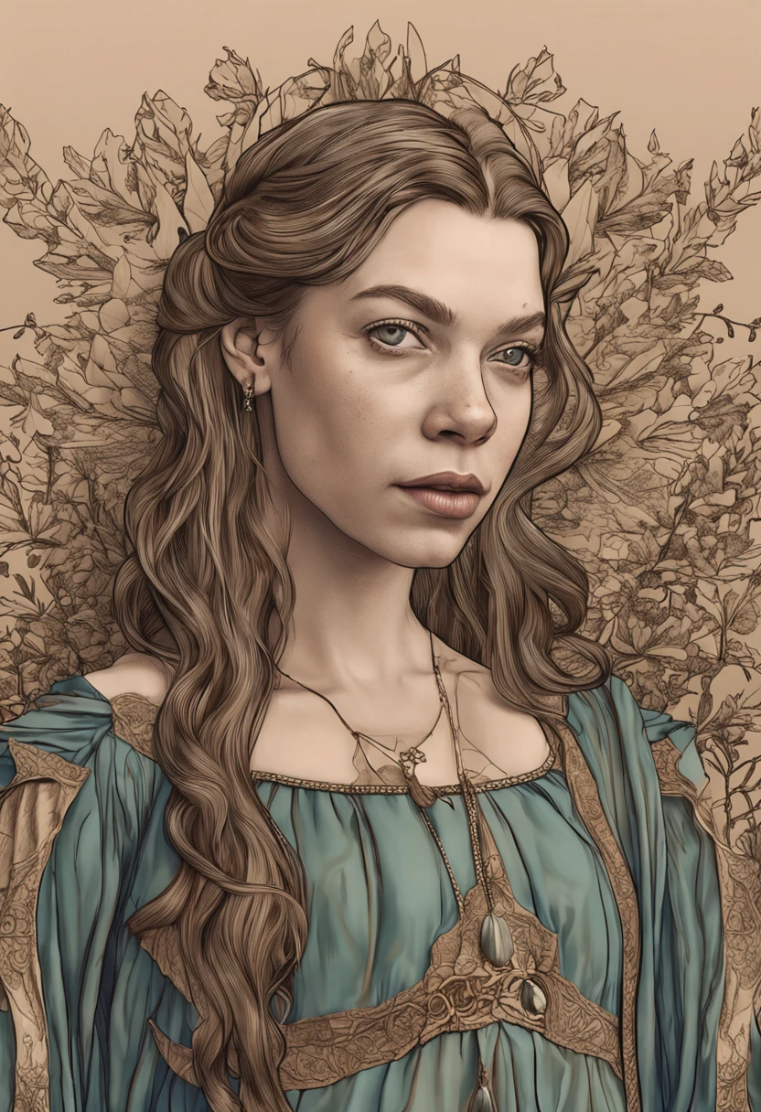(Margaery Tyrell from the series "A Guerra dos Tronos"), inspirada em Natalie Dormer, auto retrato hiper-realista, 8k UHD, DSLR, grain of film, pintura fotorrealista Fujifilm XT3 arte midjourney, ((Auto retrato de corpo inteiro)), (NSFW:1.24)