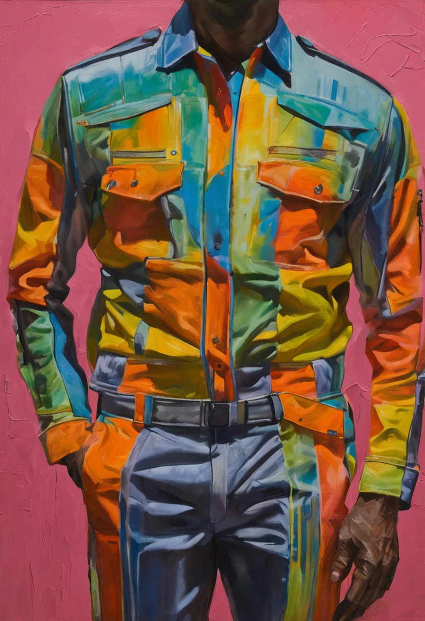 um homem, inspirado em Pedro Pascal, master part, extremamente detalhado, melhor qualidade, ((Traffic officer costume with reflective vest)), ((corpo inteiro):1.5) extremamente detalhado, (8k, qualidade superior, melhor qualidade, obra-prima, altamente detalhado: 1.2),