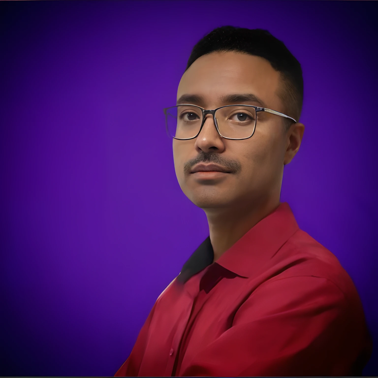 Man in red shirt and glasses poses for photo, foto de perfil profissional, imagem profissional, foto portait foto de perfil, foto do perfil, foto de perfil profissional, imagem do avatar, taken in the early 2020s, foto de perfil, retrato de perfil, amazing professional picture