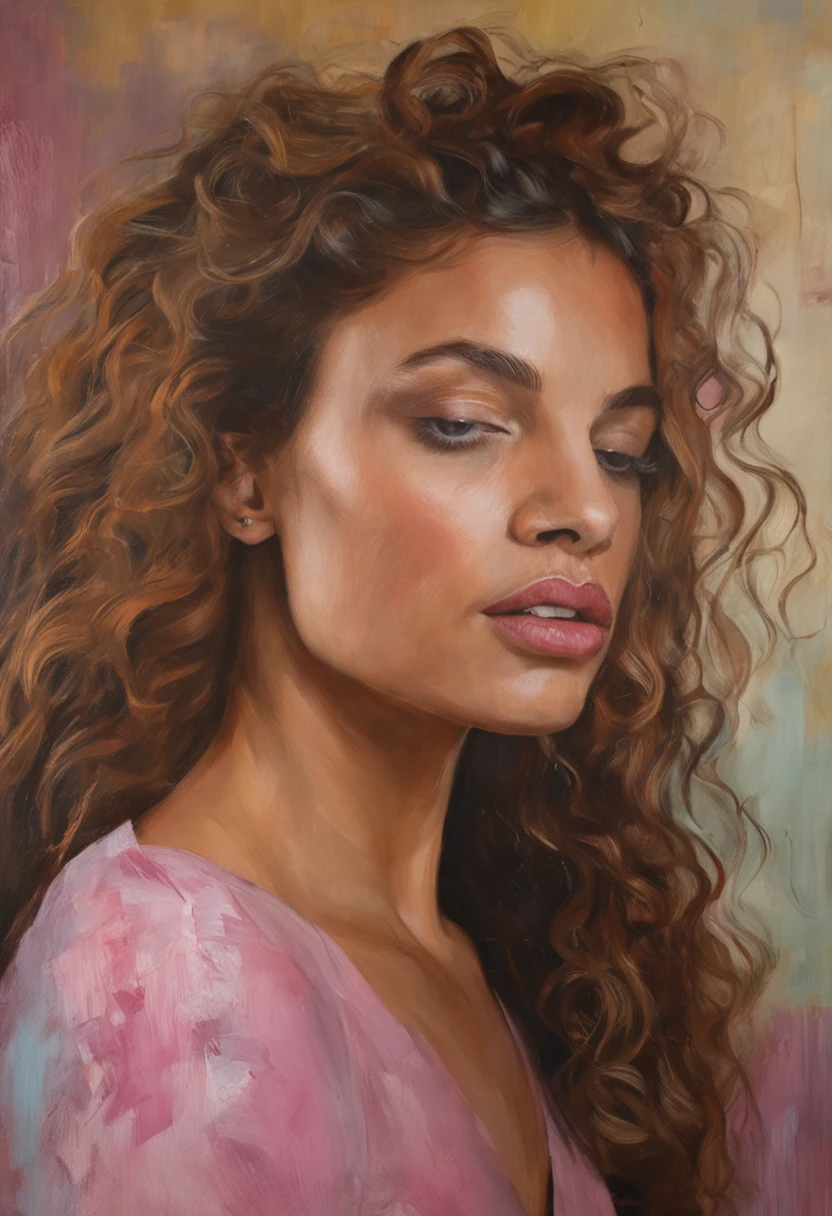 mulher com longos cabelos e um top rosa, foto retrato suave 8 k, beautiful portrait lighting, medium portrait soft light, cinematic portrait, foto de uma mulher bonita, beautiful fine face features, retrato de corpo inteiro, retrato de beleza detalhado, rosto bonito fotorrealista, retrato de alta qualidade, rosto perfeitamente iluminado, lindo retrato do rosto, mulher jovem bonita, (inspirada em Adria Arjona de Star Wars Andor:1.4)