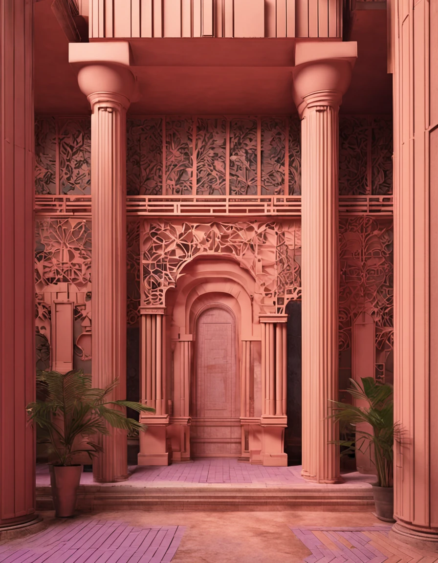 "A wall in the style of Ricardo Bofill."