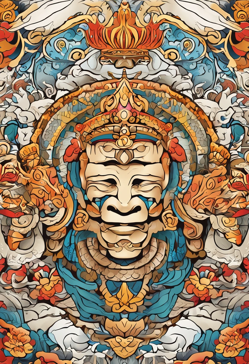 (fondo blanco:1.4),(Symmetrical:1.5),(Giant python head masterpiece, en el medio, Oriental elementos),(China - elegant illustration:1.2, Pintura vectorial:1.2),(Colores chinos,Coincidencia de color senior),( Reasonable design, Clear lines, Alta nitidez,La mejor calidad, muy detallado, Obra maestra, Arte Oficial, movie lighting effects, 4k )