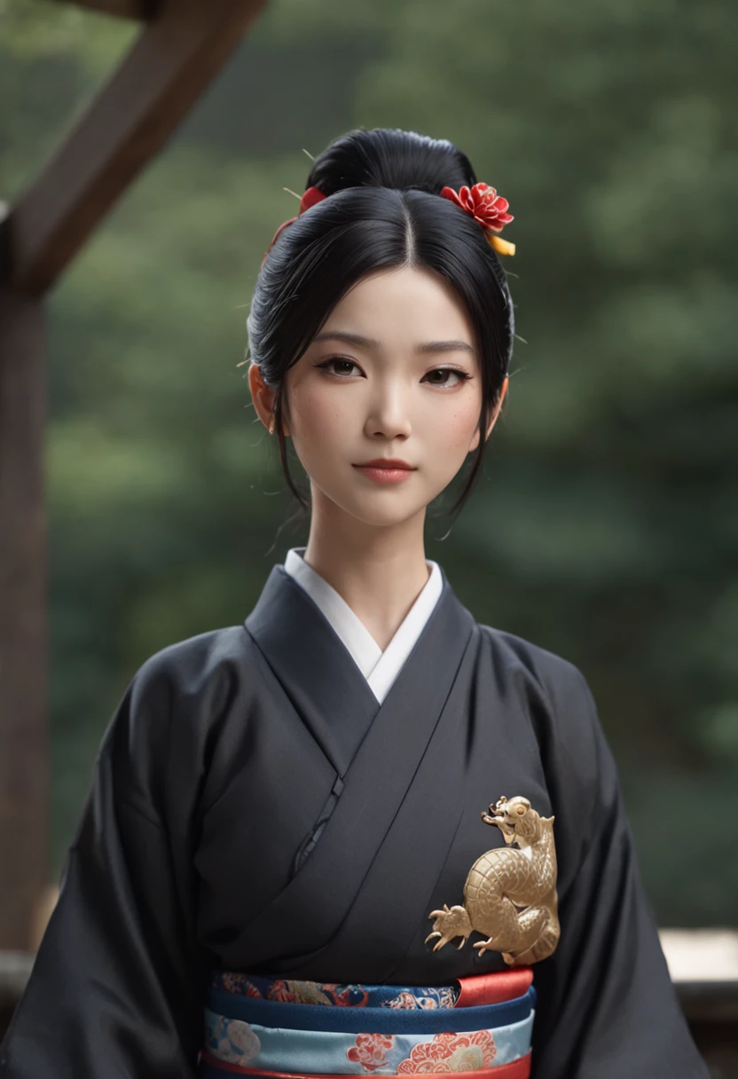(Masterpiece), (Excellent), (Super Meticulous), (Full Body: 1.2), Super Young, Oriental Face, Japanese Kimono, Japanese Wind Thunder God, Dragon, Tiger, TV Anchor, Portrait Illustration Bust, Alone, Black Suit, Blue Tie, Slightly Horny Face, Very Clean Face, No Beard, Super Short Black Hair, Black Eyes, Confident Smile, 3C Computer By-products, iPad, iPhone, Digital Painting, 3D Character Design by Akira Toriyama and Mark Claireden and Pixar and Hayao Miyazaki, The illustrati