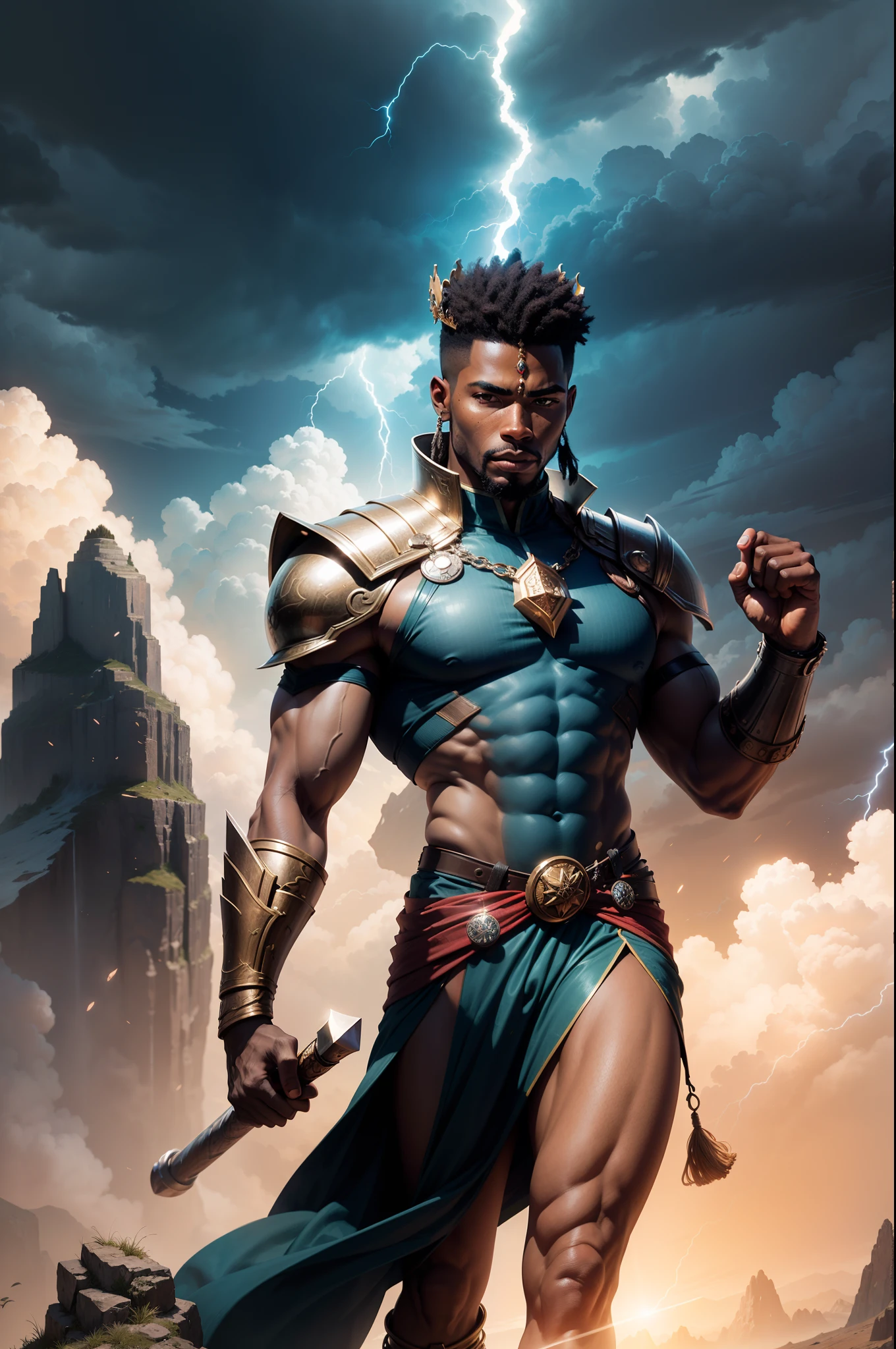Create a visually striking depiction of the Djinn from Marvel Comics, exuding a formidable presence as they wield a gun. Employing the iconic style reminiscent of Xbox 360 graphics, the image showcases the distinct artistic flair of Rob Liefeld. The Djinn is portrayed in a utilitarian manner, adorned in a striking combination of bronze and blue hues. Their facial expression exudes strength and determination, captivating viewers with an intense gaze. The scene is bathed in mesmerizing volumetric lighting, adding depth and atmosphere to the composition. Drawing inspiration from Ivan Albright's attention to detail, every aspect of the Djinn's appearance is meticulously crafted, resulting in a truly breathtaking portrayal.