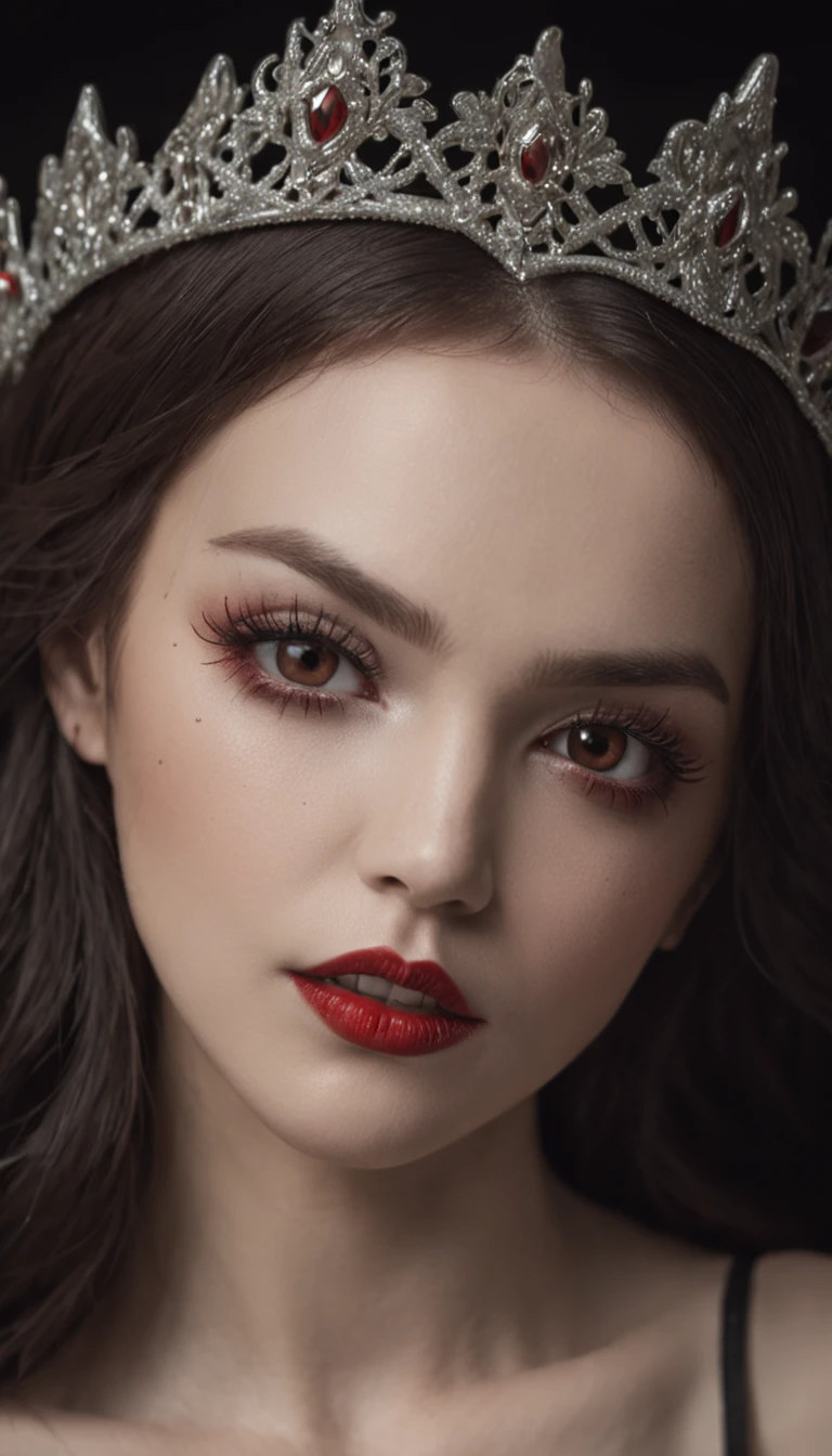 Master parts, Extremely high quality, HD8K, 1 Vampire girl, spooky ambiance, gotik, with her mouth open, vampire tooth, Redness of the eyes
Beautiful girl suit