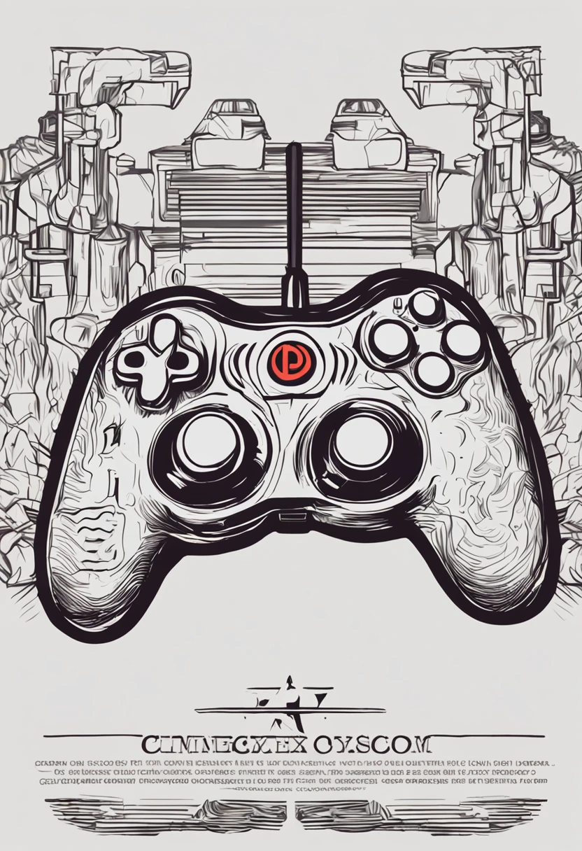 Um logotipo com a imagem de um joystick ou controle de videogame, com o nome do canal incorporado de alguma forma.