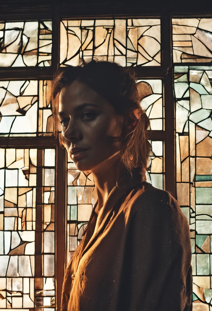 Caras de primer plano,Fotografia of,22-year-old beauty,fondo interior oscuro,Sombras de profundidad,cool light,Drama lighting,A cinematic scene