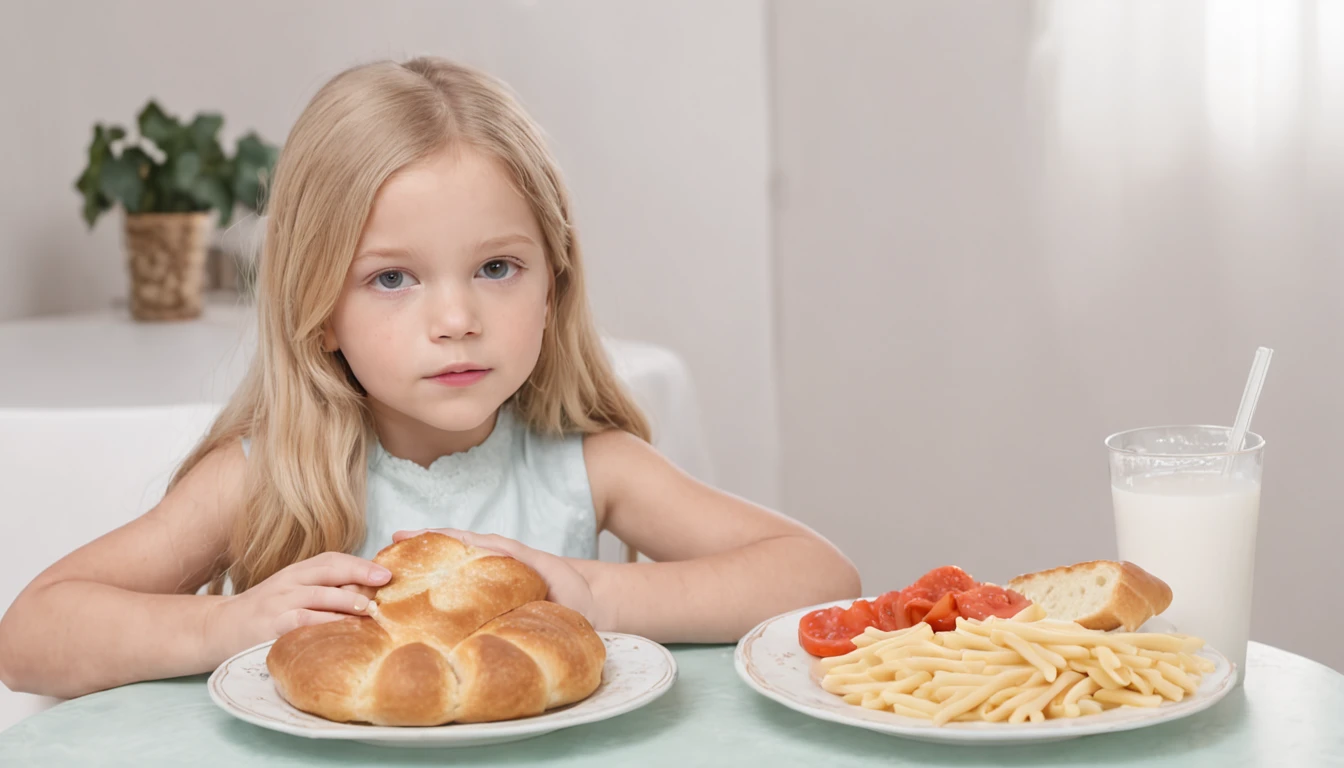 Girl Blonde Child Long Hair , There is a plate of food with bread and a drink, Pastels, Cores Pastelle, inspirado em Leo Leuppi, bolo', pastelaria, Pastelaria, cores pastel, pastel hues, Gostos, eats pasta all the time, Laszlo, pastel hues, ❤🔥🍄🌪, Pastosa, massa, para bolo, ondas de massas intrincadas
