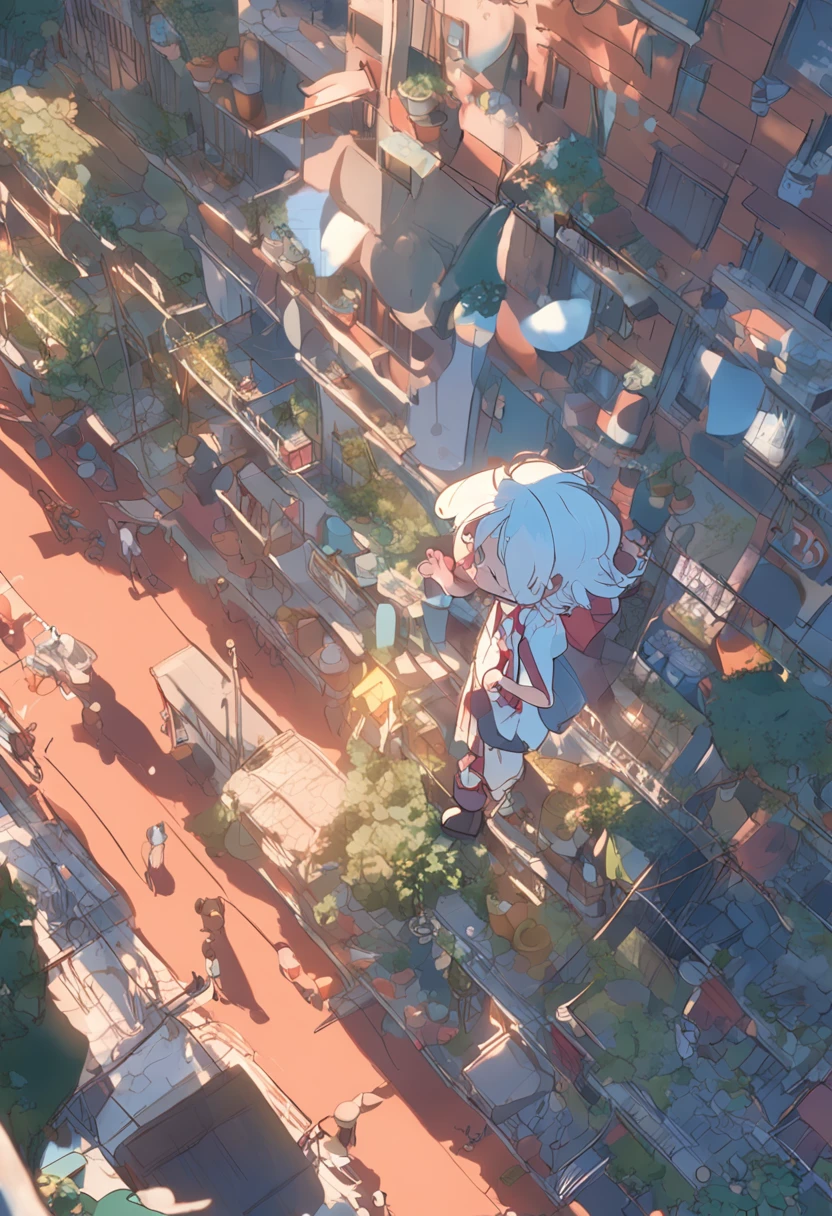 masterpiece、top-quality、Movie stills、morning、stroll。pup、1girl in、Cloud Girl、floating in sky、a closeup、发光、Happiness、Refreshing morning sunshine、(Spark:0.7) 、stroll、landscapes