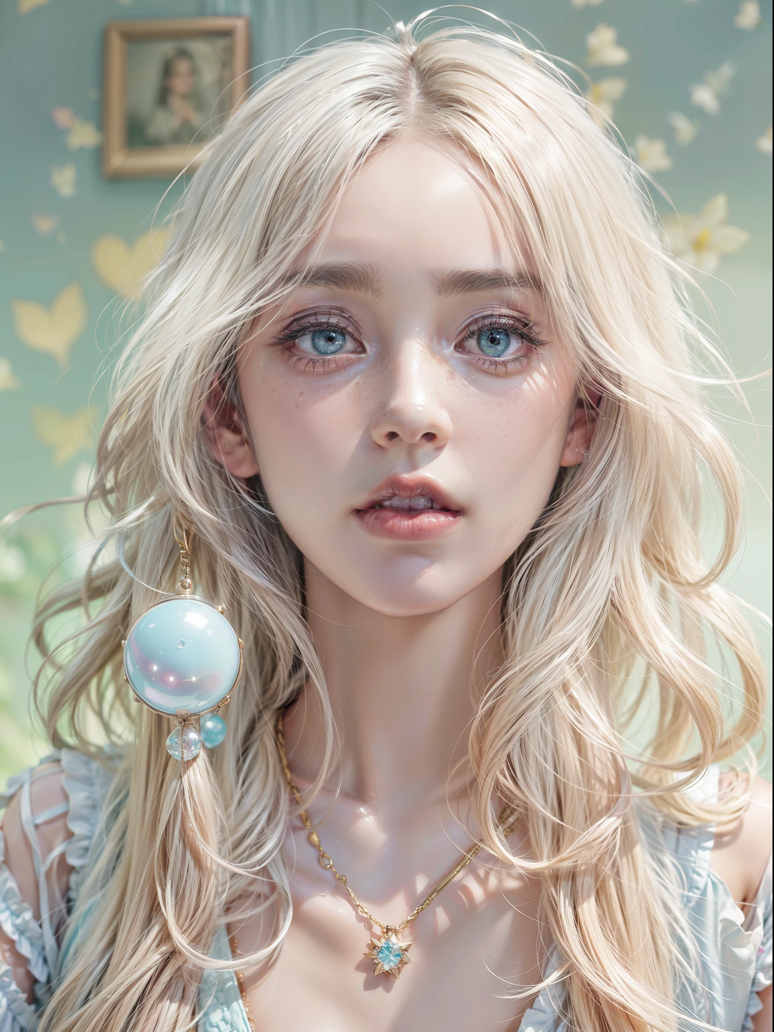 girl、Photo、Fantastical、(Loretta Luxe:1.3)、PastelColors、hitornfreckles、surrealism:1.1、Low contrast、