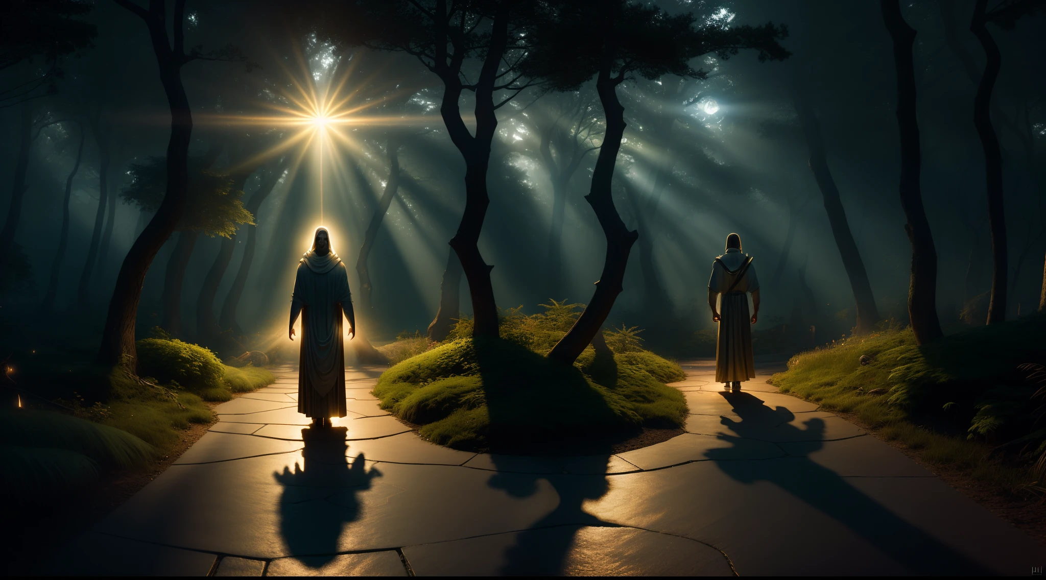 Super High Resolution, best quality, photography, 8k, (unrealistic photography: 1.2), cinematic lighting, "image of Jesus embracing the earth demonstrating his love, Front view, walking along a lonely path, with a confident expression on his face, demonstrating faith in God, his father. The surrounding landscape shows a serene and inspiring landscape, with smooth rays of sunlight illuminating the path ahead. The atmosphere is one of tranquility and serenity, as Jesus goes on his journey, In communion with his Heavenly Father , Image 8k."(halo:1.2) above his head, abdominal muscles dressed in medieval golden armor, beard, male, Dark, masterwork, best quality, intricate details, snow and crystals environment in the background, cathedral of crystals, future portal, 3d light, hard, magic, god of light, backlighting, detailed face, dread, depth of field, smooth lighting, tone mapped, highly detailed, concept art, smooth, sharp focus, dramatic lighting, highly detailed artwork , cinematic, 8k, amazing shadows (highly detailed background: 1.2