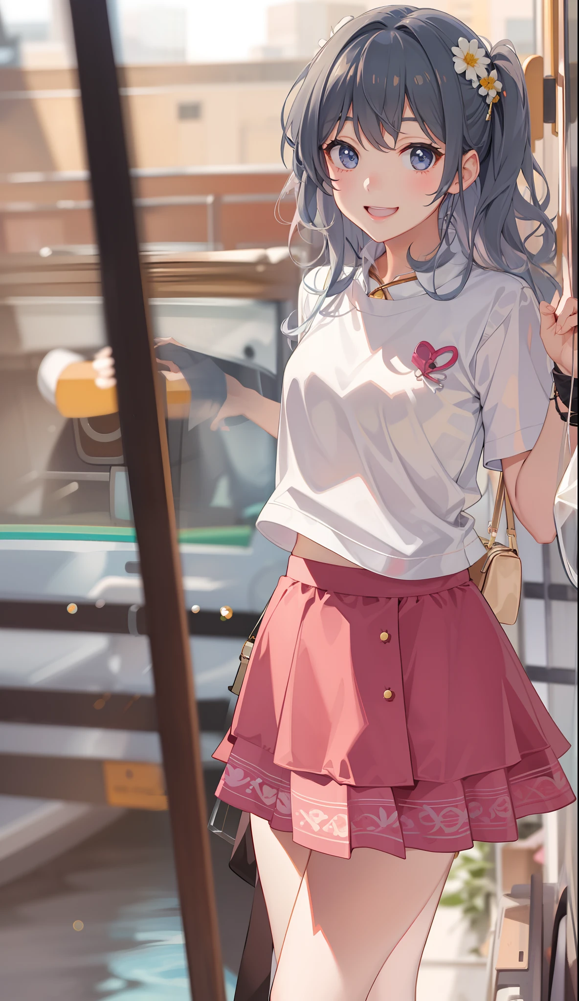 1girl in、A smile、A delightful!　The shirt、skirt by the、（small tits）