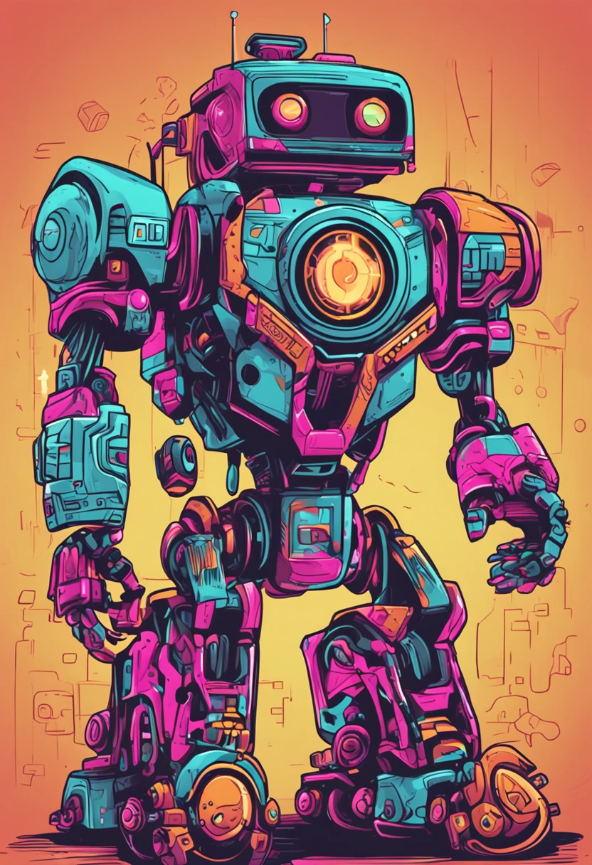 A logo showing a robot-shaped gaming machine, with bright eyes and mechanical arms, segurando um joystick e jogando videogame, with special effects to give a high-tech look.
