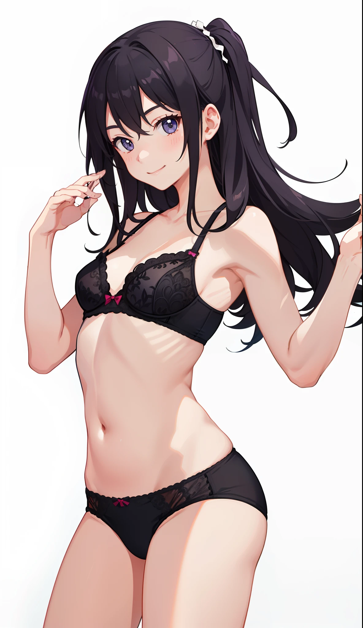 1girl in、A smile、Underwear、Cute underwear、Upper body portrait、