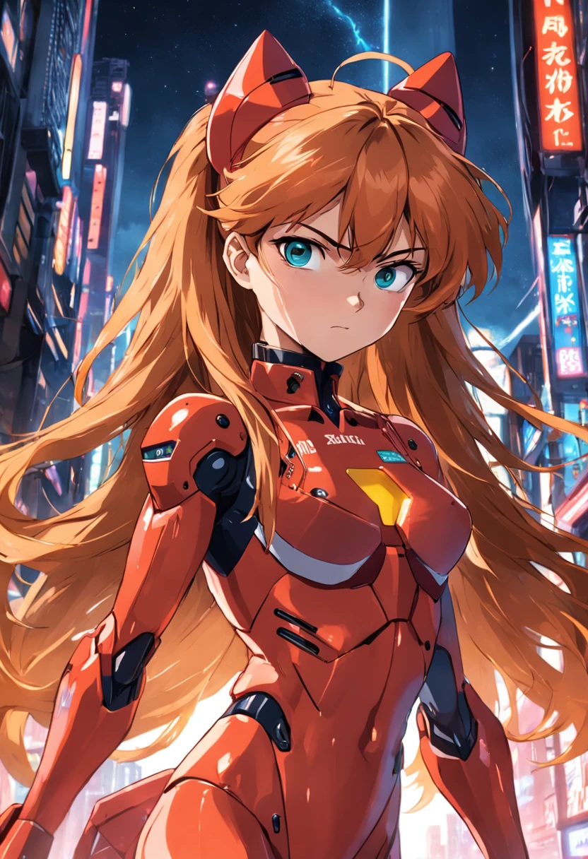 Asuka Langley Sōryū in 80s style