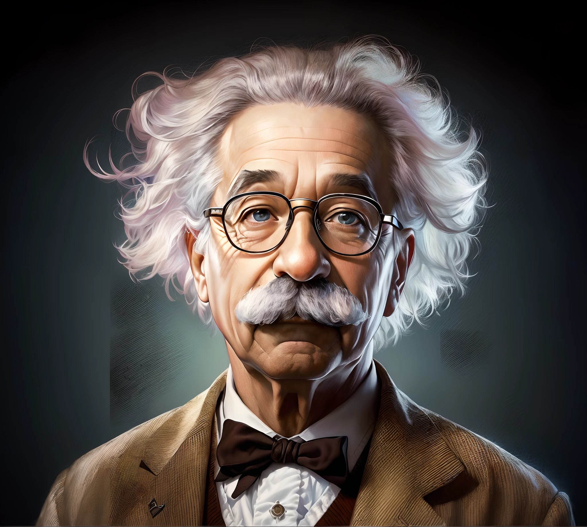 Image of a man with mustache and glasses, Retrato de Albert Einstein, albert einstein, Retrato de Einstein, Einstein, Epic portrait illustration, foto de retrato, retrato de alta qualidade, Velho com bigode, Retrato NFT, retrato de arte digital, Directed by: Ben Zoeller, retrato de ultra realista, foto retrato realista, Directed by: Edwin Georgi, Directed by: Galen Dara