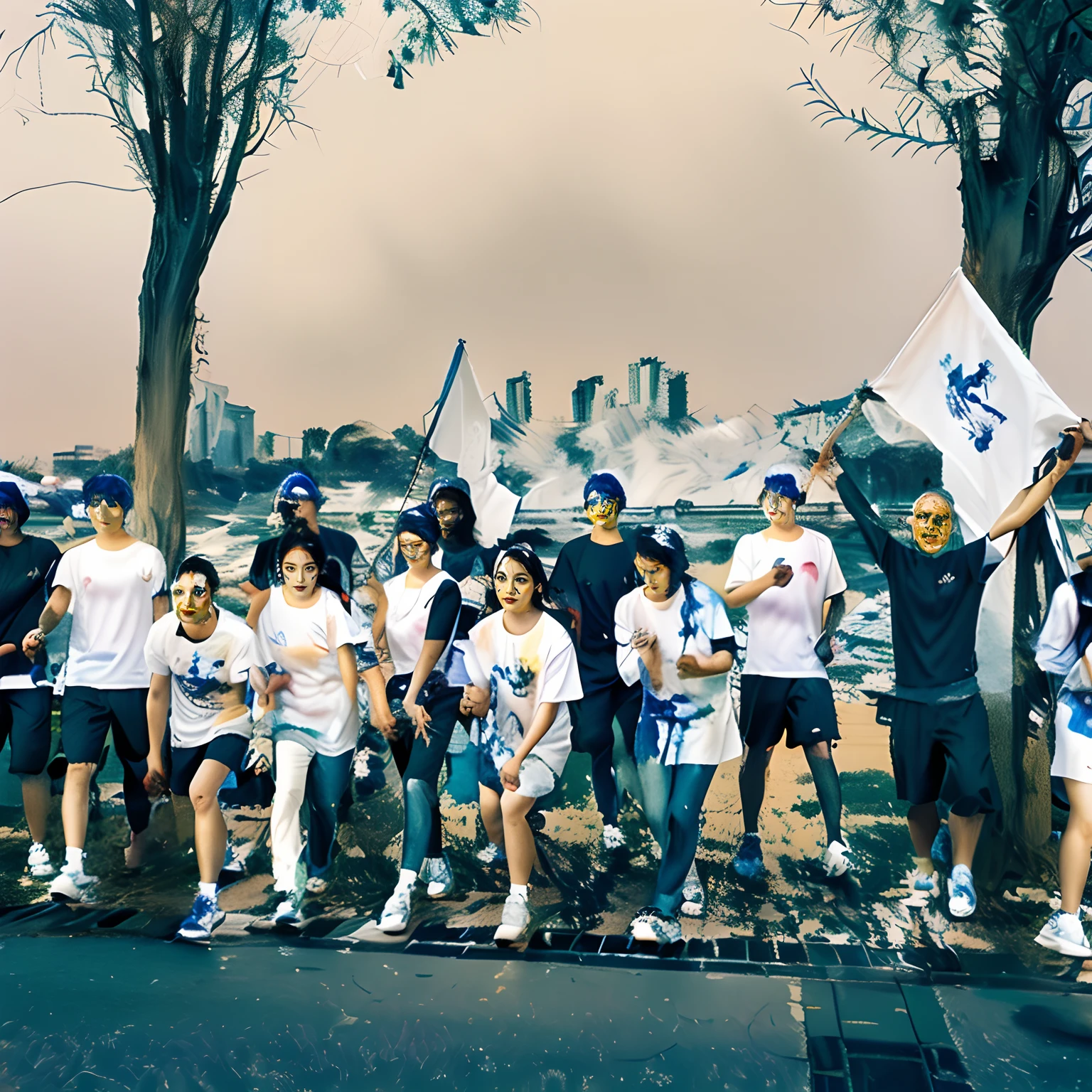 Ink painting effect