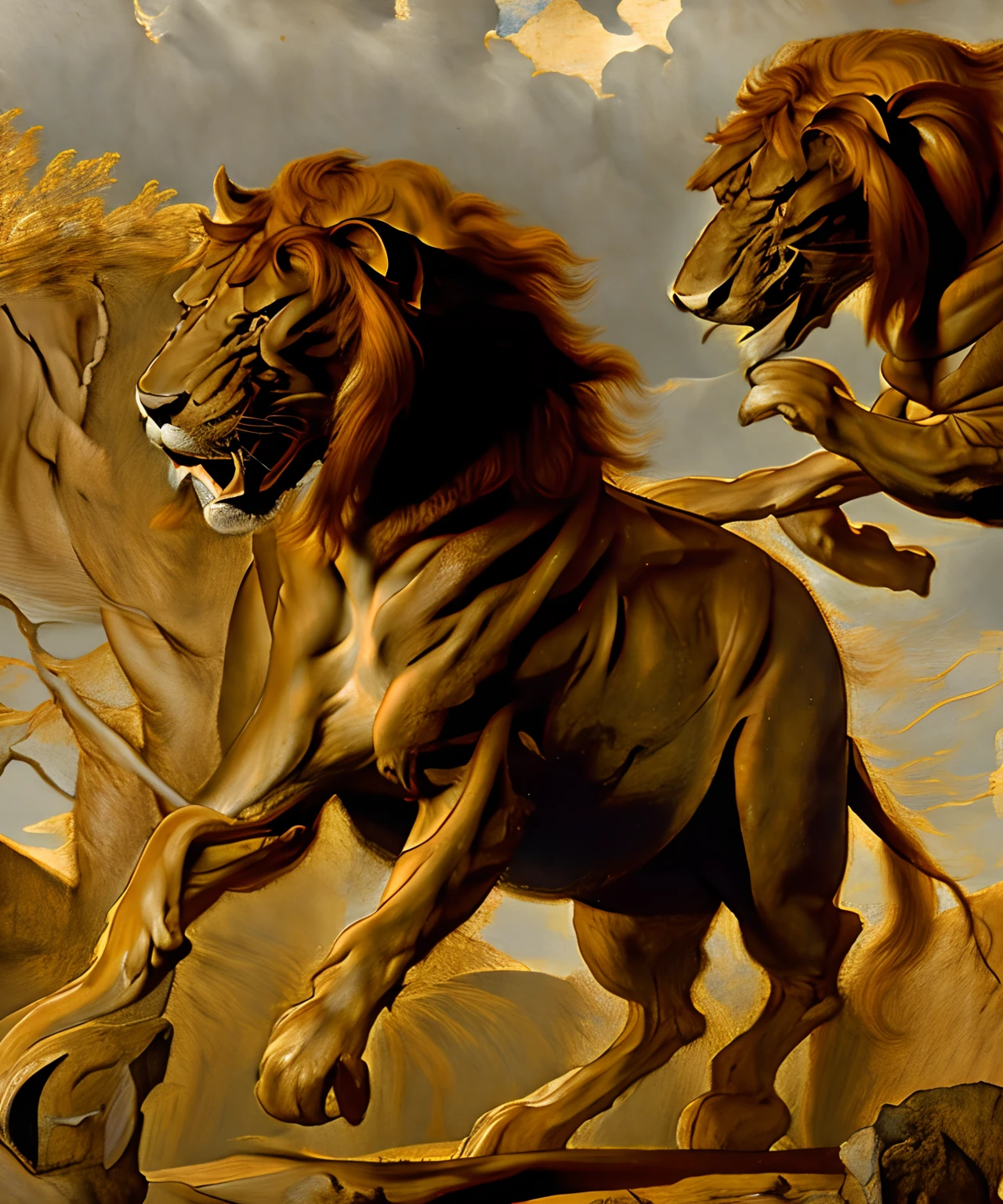 a knight, a lion, by wjqrubens,