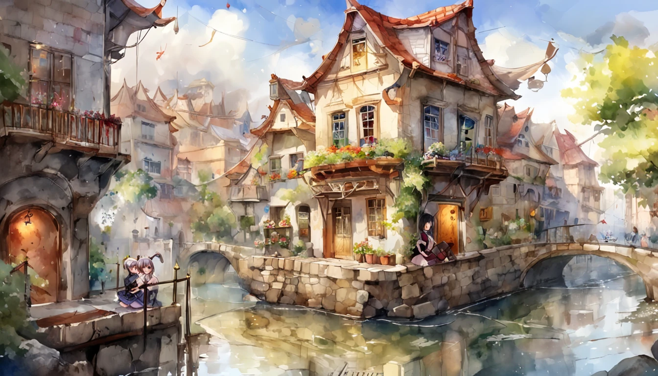 photoRealstic,She is a magical girl、Puddles in the ruins of the city、Float above that puddle、Completely unbeatable cuteness