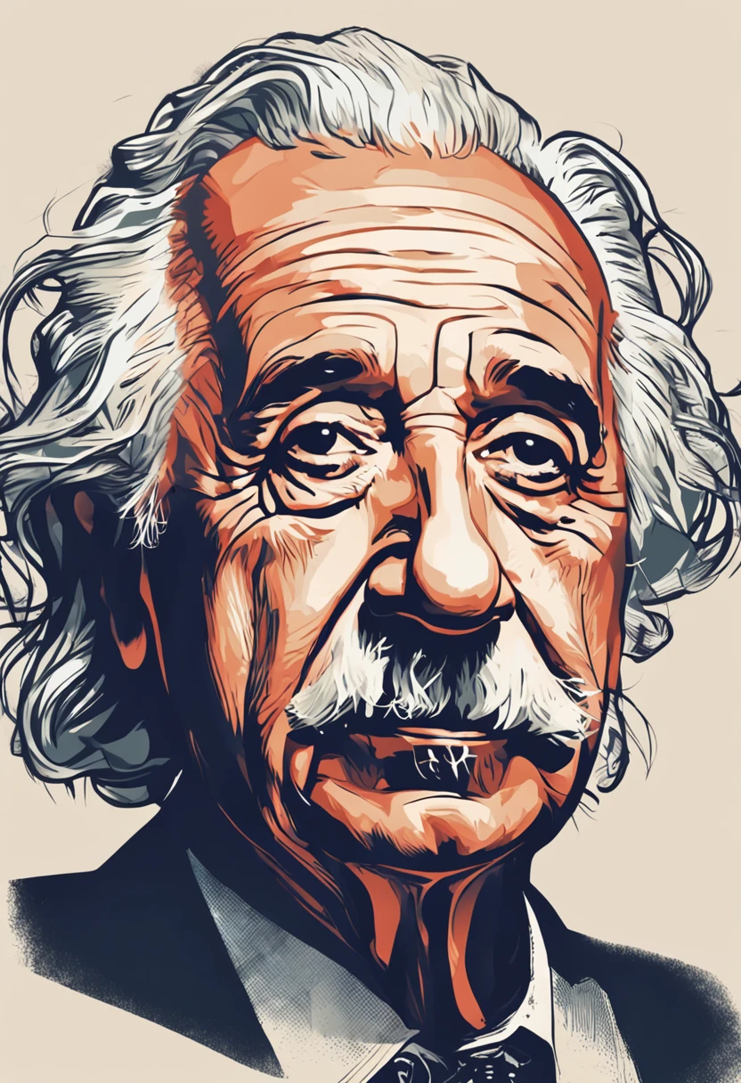 albert einstein , arte da camiseta, 2D, ((fundo preto :1, 5)), vetor, vivid colors, master part, melhor qualidade, detalhes intrincados, perfect symmetrical face, Realistic details, gothic theme, luz de aro, luar, cinematic shading, Greg Rutkowisk