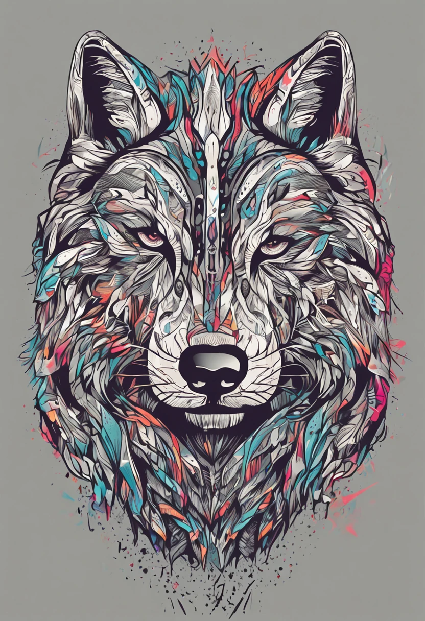 Crea un logotipo de lobo para un canal digital con vibrante, High-resolution colors