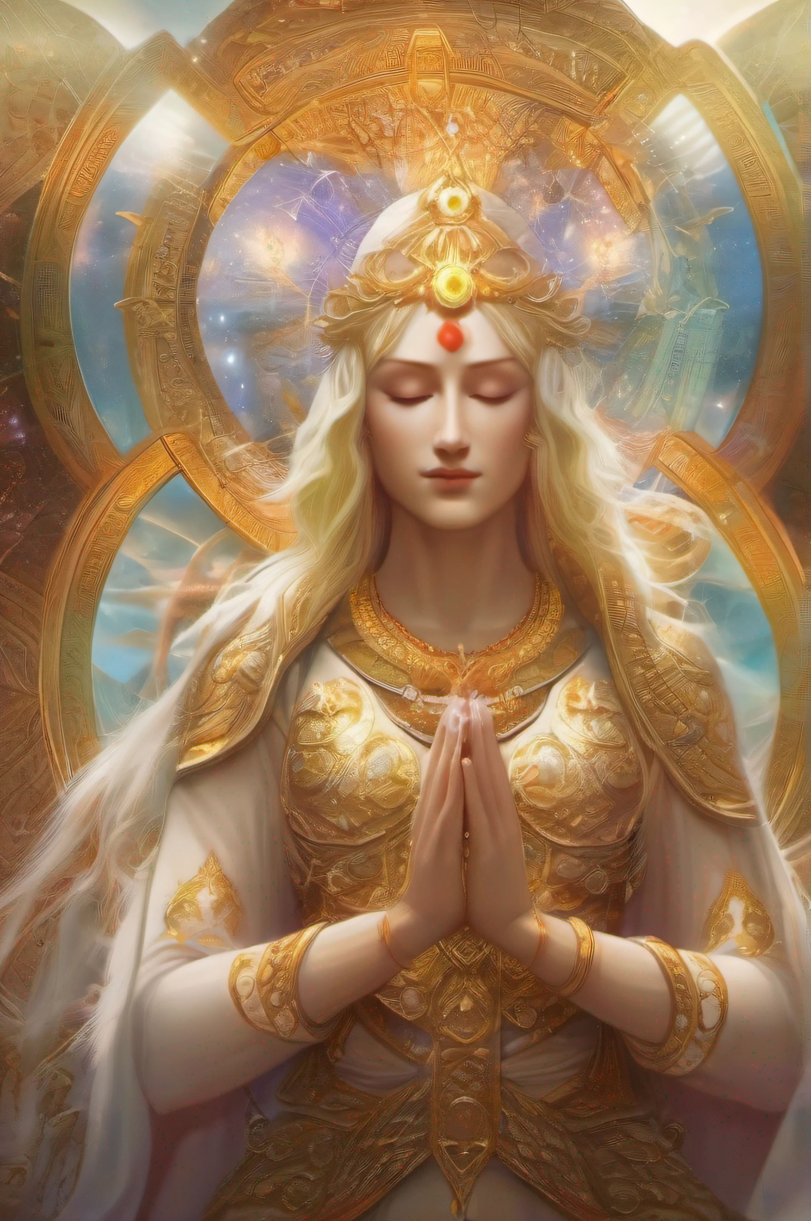 I give thanks to the teaching of supreme enlightenment, I expel evil, I pour the nectar of divine wisdom, I endure pain, I sense danger. I generate harmony in the universe, with courage, strength and protection of the Holy Trinity