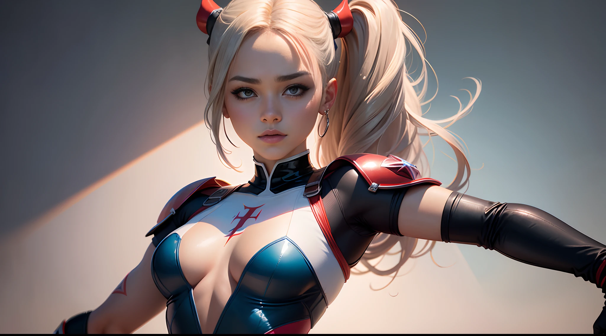 um close up de um personagem de desenho animado segurando um taco de beisebol, arte conceitual inspirada em Ross Tran, trending on pixiv, Arte peluda, Arlequina, de Arlequina, Harley Rainha, trending artgerm, Harley Quinn standing, Retrato de Arlequina, Rossdraw 2. 5, [HD 32k]^10, Artgerm extremamente detalhado