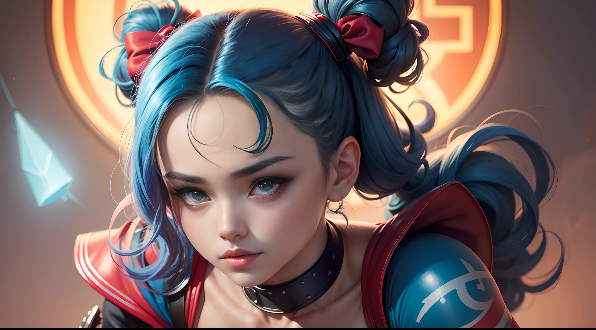 um close up de um personagem de desenho animado segurando um taco de beisebol, arte conceitual inspirada em Ross Tran, trending on pixiv, Arte peluda, Arlequina, de Arlequina, Harley Rainha, trending artgerm, Harley Quinn standing, Retrato de Arlequina, Rossdraw 2. 5, [HD 32k]^10, Artgerm extremamente detalhado