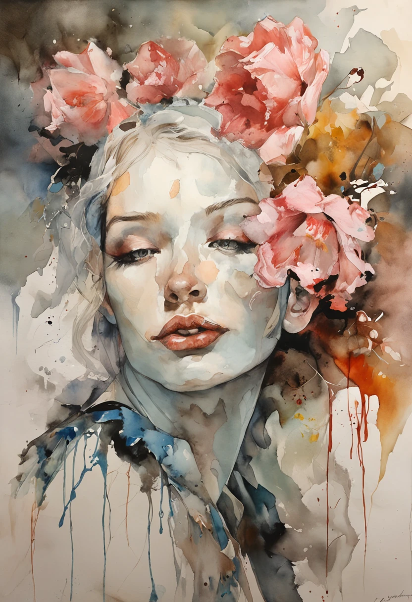 There is ugliness in beauty, But there is also beauty in ugliness. In the style of Adrian Ghenie, Esao Andrews, Jenny Saville, Edward Hopper, surrealism, Dark Art par James Jean, Takato Yamamoto, Minimalism inkpunk
