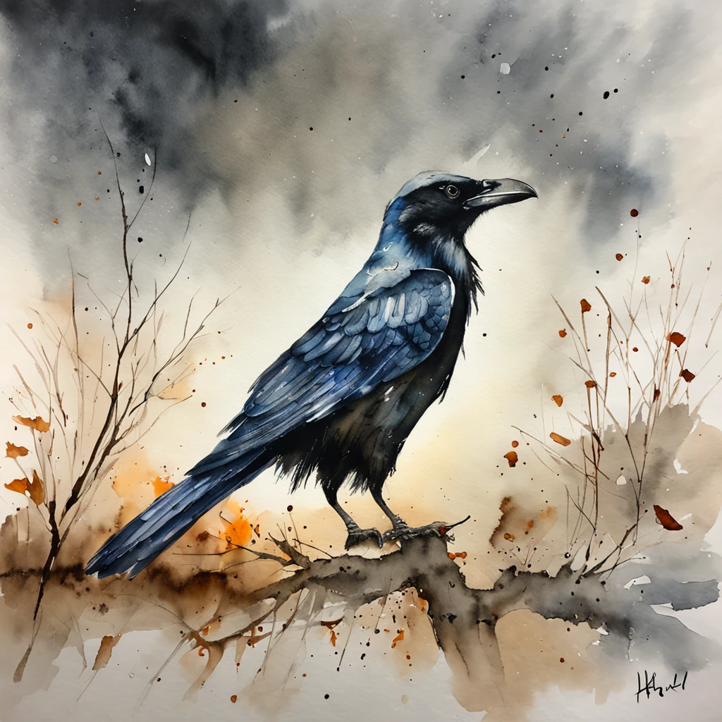 Two crows in a dead tree, Uma sombra em Forma de andador, Noite estrelada, Thick fog on the ground, Luz azul no horizonte, Motor Unreal 5, cinemactic, Low-angle photography, motion blur, proFundidade de campo, dust, Cobblestones and dirt. arte splash, pingando tinta. Perfect color classification. inFluenciado por karel Appel e jeremy mann, Full of dramatic and threatening scenes, hiper-detalhado, Beautiful, detalhes insanos, detalhes intrincados, FotograFia Editorial, FotograFado com uma lente de 50mm, proFundidade de campo, Tilt Blur, Velocidade do obturador 1/1000, F/22. Mapas de luz, super brilhante
