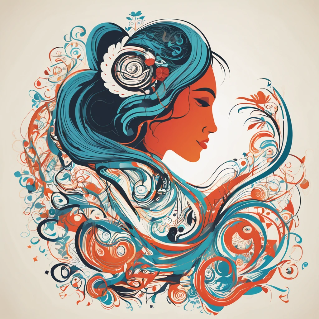 (fundo branco:1.4),(Silhouette of a girl's head, Olhos fechados, cabelos longos coloridos, Elementos Orientais),(Chinese illustration:1.3,arte em papel:1.3, Arte em papel acolchoado:1.2),( Reasonable design, linhas claras, alta nitidez,melhor qualidade, Very detailed, master part, Efeito de luz do filme, 4k )
