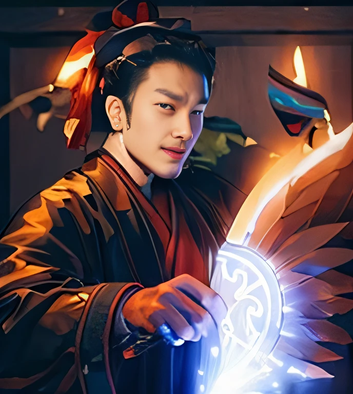 Man with a fan