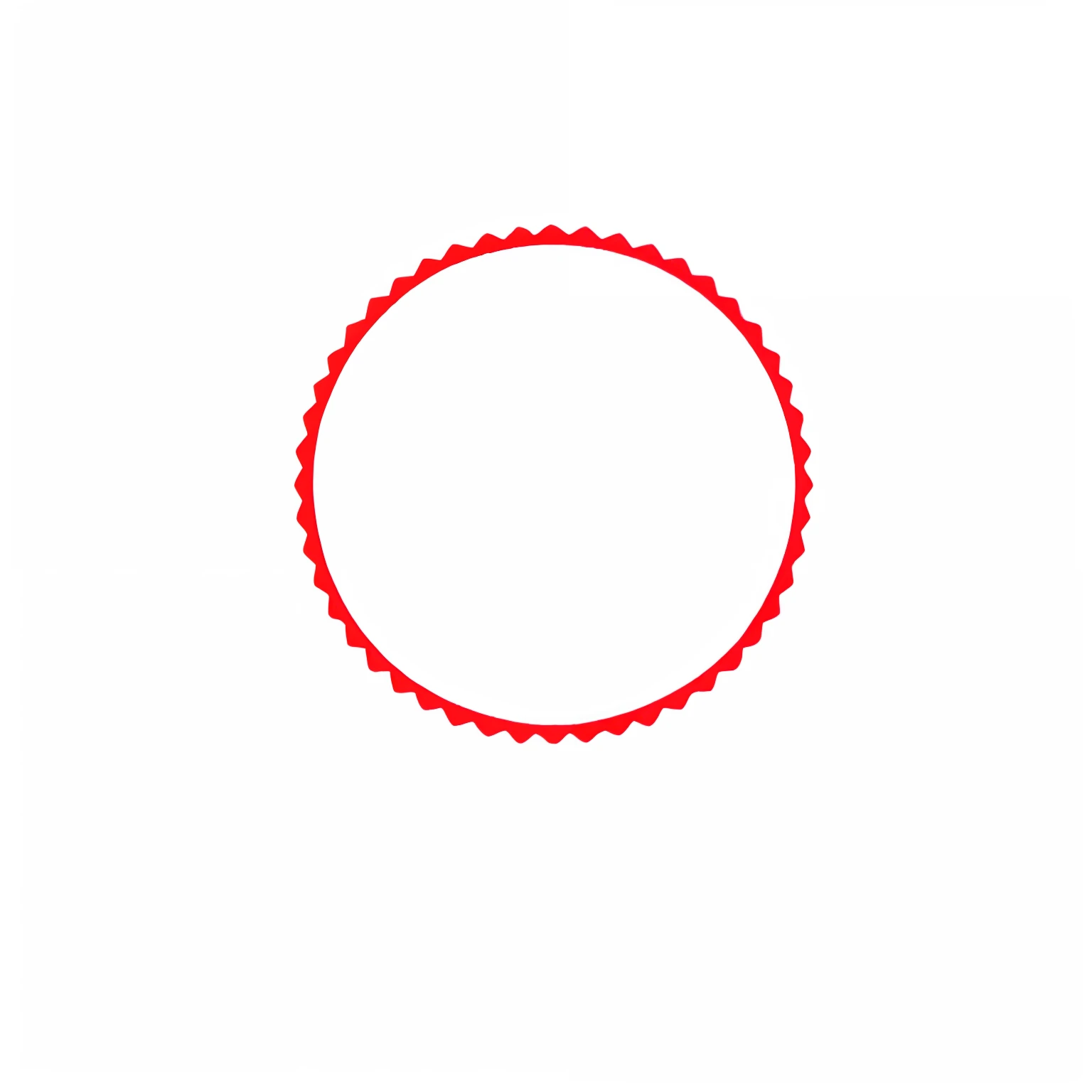 there is a red circle with a black border on a white background, sem texto, circle design, linhas arredondadas, forma circular, formas redondas, shape of a circle, fundo redondo, Luz de aro vermelha, formato redondo, Sem texto, circlet, circle forms, design redondo, face circular redonda, em fundo claro, simbol, forma simples, NO sketch