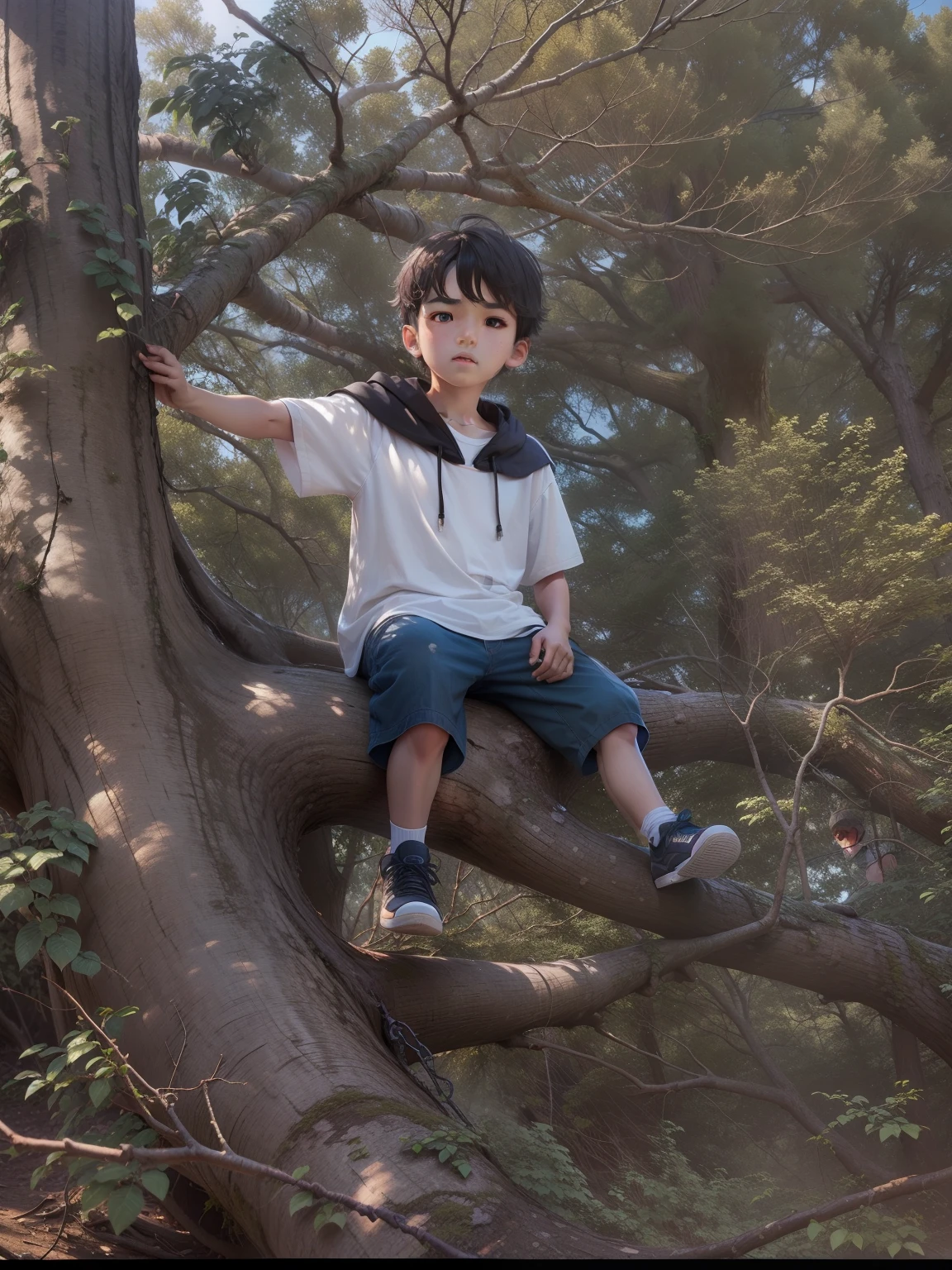 Boy in tree