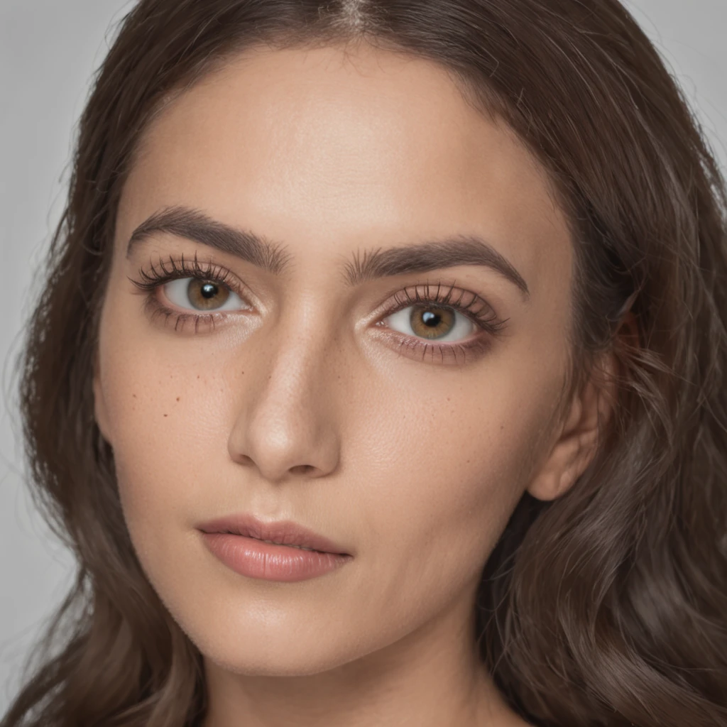 melhor qualidade, foto realista, 4k, linda garota morena, olhos verdes, rosto lindo perfeita, peito pequeno, pele clara,