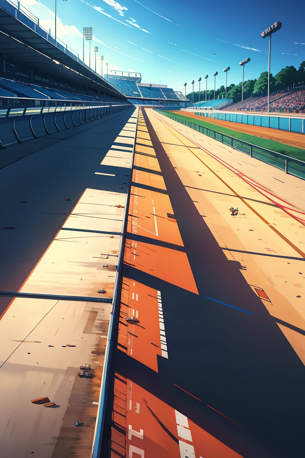 background, racetrack, anime, illustration, no humans