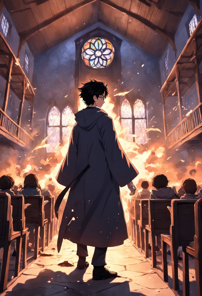 harry poter en la guerra contra los dementores en la escuela de magia