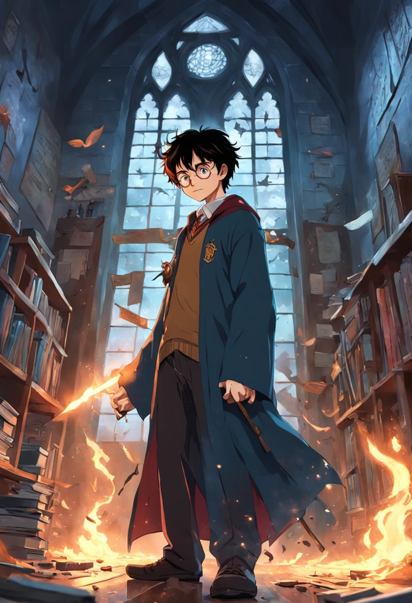 harry poter en la guerra contra los dementores en la escuela de magia