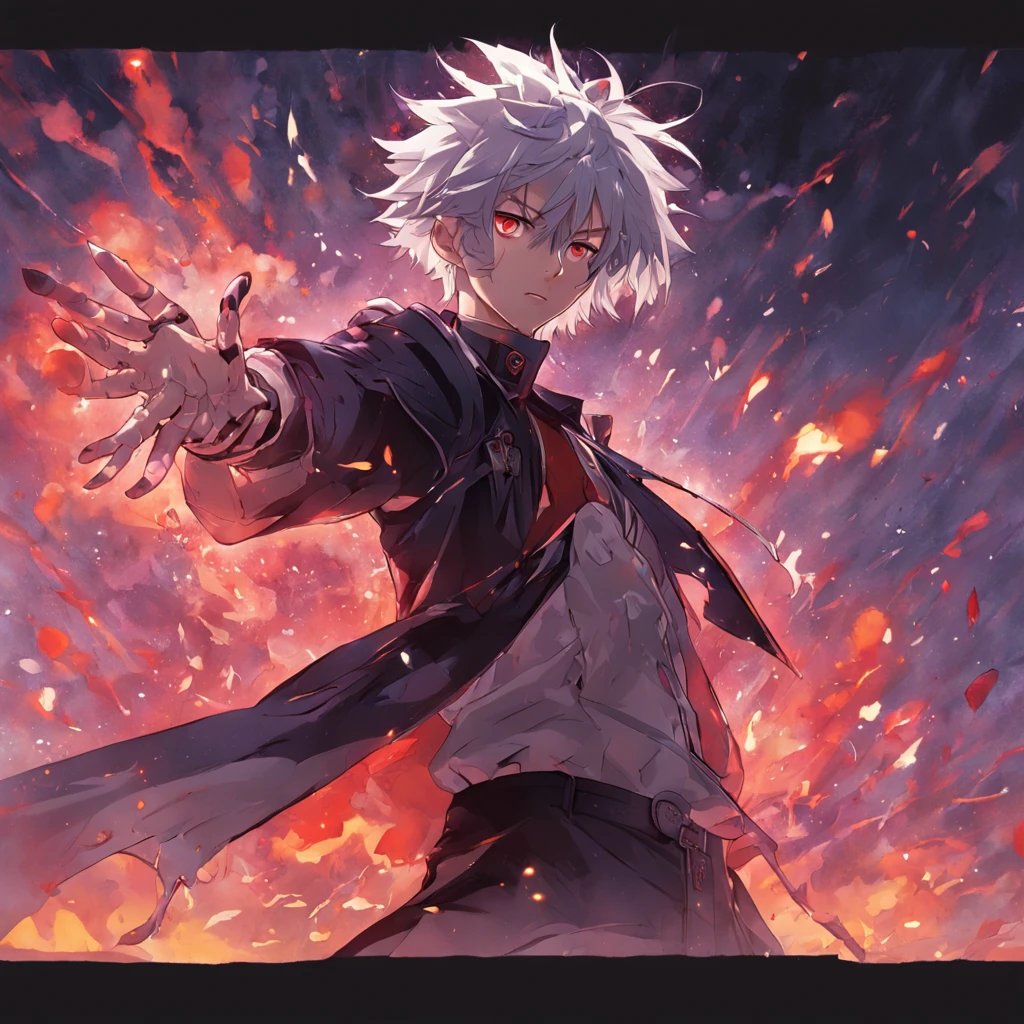 allen walker , d-gray man ,best quality, master part, ultrahigh-resolution, (fotografia realista:1.4), Surrealismo, Semelhante a um sonho,FusionArt, Shadow dancer, magia das sombras, Darkness Control, furtividade, passo da sombra, Umbral spells, hidden blade,