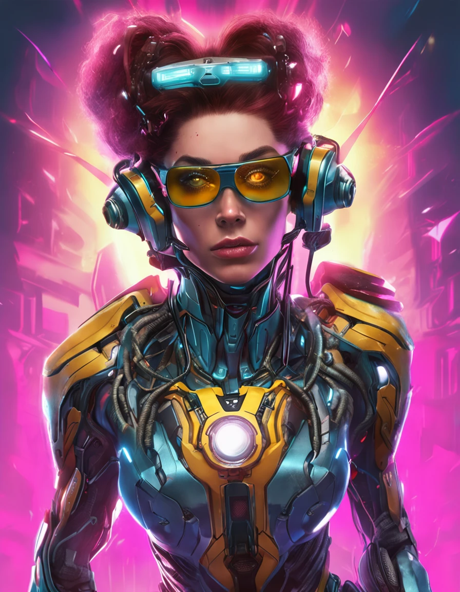 Rosto realista de RPG, cyberpunk sunglasses, ulta realista e moderno, surreal neon, Tony Stark's portrait painting of rpg champion, (((robotic jaw))),  fantasia, universo,traje futurista robotico, cabelo muito detalhado, olhos muito detalhados, rosto jovem e alegre, [elden ring|d & d] concept art, retrato rpg, octane rendering, cinematic lighthing, (sombra suave:1. 2), close up, profundidade de campo, splash art, artwork by wlop e, greg rutkowski, (extremely detailed CG unit 8k wallpaper ), trends on artstation, trends in CGSociety, alto detalhe, foco nítido, dramatic, fotorrealista