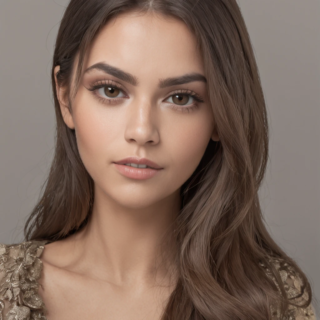 melhor qualidade, foto realista, 4k, linda garota morena, olhos verdes, rosto lindo perfeita, peito pequeno, pele clara,::n_feia, Mutations, ugly hands, texto,