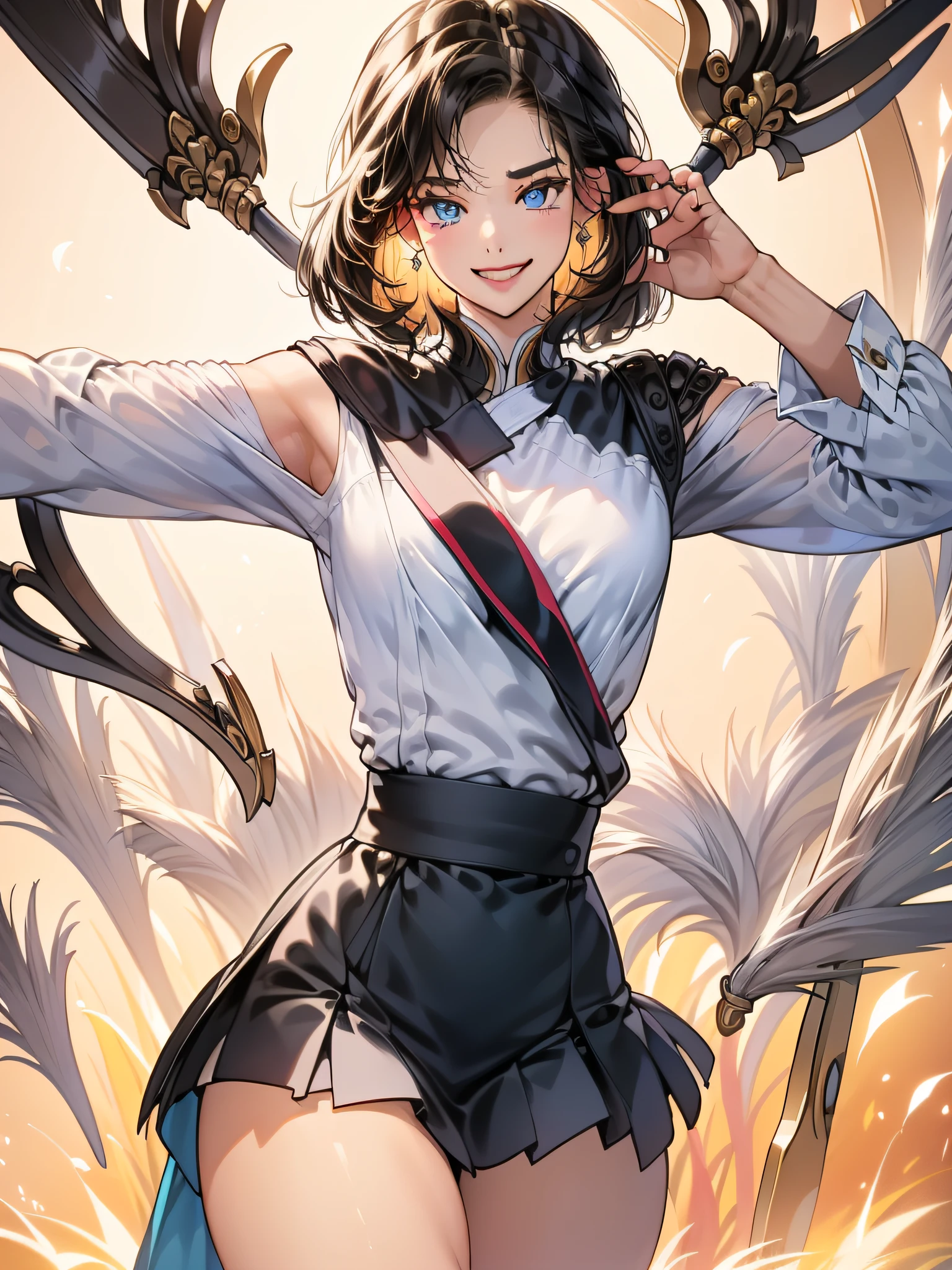 masterpiece、ful:1.3、stands、8K、。.3D、realisitic、Ultra Micro Photography、top-quality、Wallpapers with extreme details CG Unity 8K、frombelow、intricate detailes、(1 rapariga)、13years、Sailor Saturn:1.5,Hotaru Tsuchimoto:1.5,Sailor Senshi Uniform:1.2、Dark purple hair、Bob-cut hair fluttering in the wind,Sexy and dynamic model poses,dynamicposes,dynamic ungle、((Big long spear,battoujutsu stance,arma,Big sickle,Popol Weapon:1.2 )),(Purple sailor color,Purple pre-gate mini skirt:1.3、Purple Pleated Mini Skirt:1.3、very large red bow on the chest,,,,,,,,,Very big red bow on the buttocks,,、Long white latex gloves,Purple gloves on elbows、Luxurious Golden Tiara、耳Nipple Ring,)、(Outline of the iris, Details of face:1.5、Bright blue eyes、Beautiful expression、beautidful eyes、shinny eyes、thin lipss:1.5、thin and sharp pale eyebrows,、long dark eyelashes、Double eyelashes、Luxurious Golden Jewelry、Thin, thin and muscular,,,a small face、tiny chest、小柄,perfectly proportions、big breasts thin waist、Visible Pore、Young Face、Sad look,seducting smile、perfect hand:1.5、Very thin and fit high gloss white holographic leather、high leg swimsuit、octan render、highly dramatic picture、Strong natural light、sunlights、exquisite lighting and shadow、Digital SLR、foco nítido: 1.0、Maximum clarity and sharpness、((kosmos:1.3,Saturn:1.5、Saturn ring:1.5、The sanctity of destruction and birth,cosmic background、rays of moonlight、Dynamic backgrounds、细致背景)),(meishaonv,tiarra,Gold tiara on forehead,a sailor suit)、