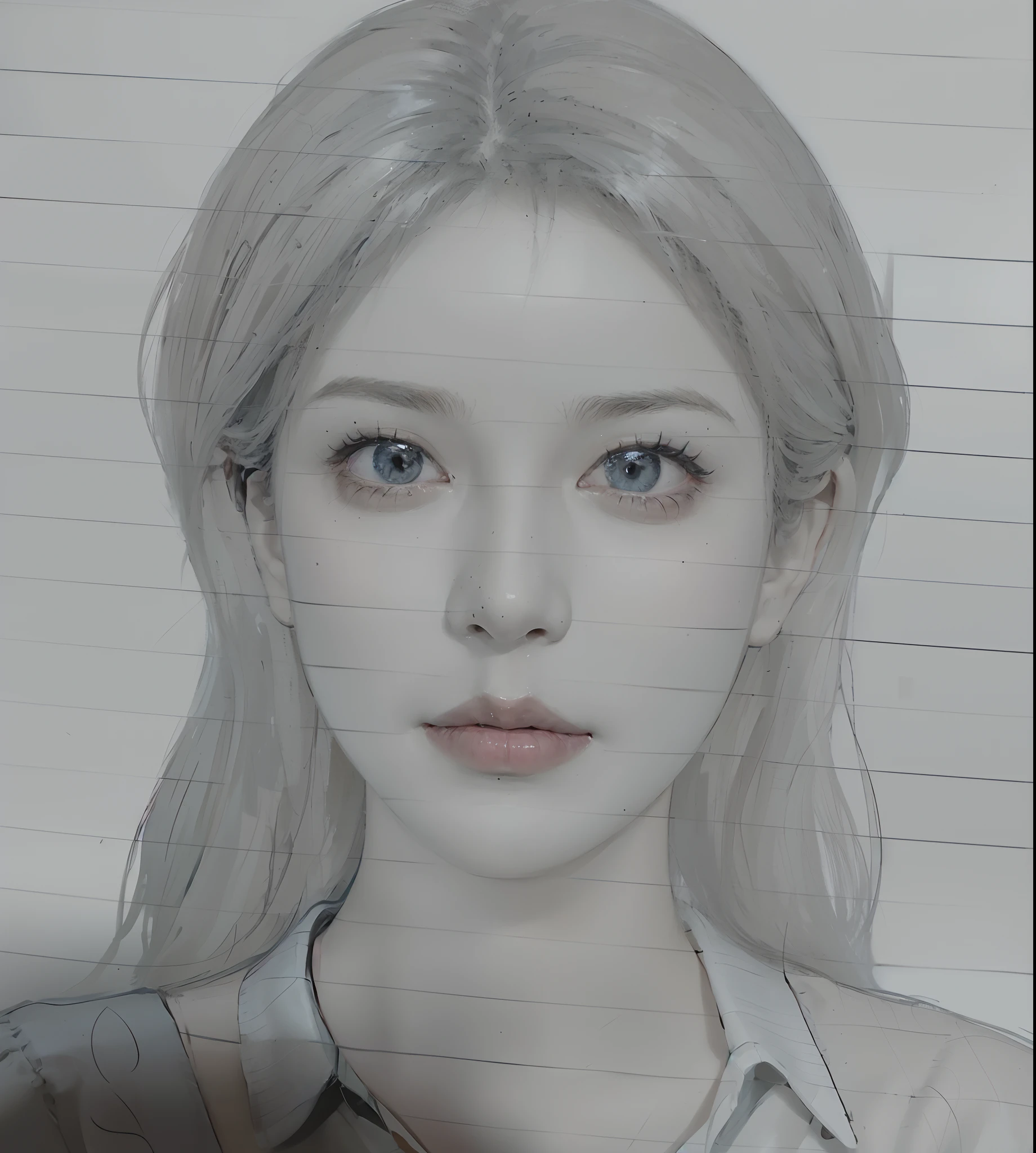Hyperrealist portrait of female by david hockney and alphonse mucha,fantasy art, photo realistic, dynamic lighting, artstation, poster, volumetric lighting, very detailed faces, 4 k, award winning,, 1girl, in the dark, deep shadow, low key,cowboy shot,(official clothing:1.4) ,long hair,white hair,