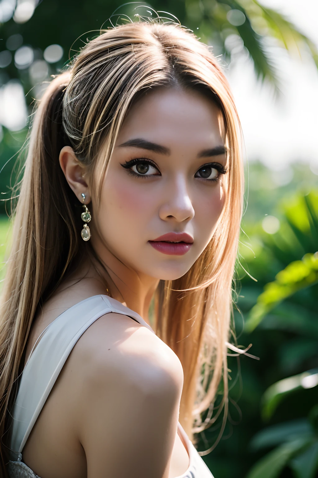 (8k, 4k, best quality, highres, ultra high res:1.1), (masterpiece, realistic, photo-realistic:1.1), 1girl,  face, close-up, twintails, blonde hair,((big breast)), (big cuvy hips), (narrow waist )  (looking at viewer:2), sexy shoulders, blushing cheeks, nikon z9, 30mm lens, sharp focused face, f/4, iso 200, shutter 1/250, cinematic light, medium shot, raw ,intricately detailed, award winning photograph, high sharpness, facial symmetry, bokeh, ultra-detailed