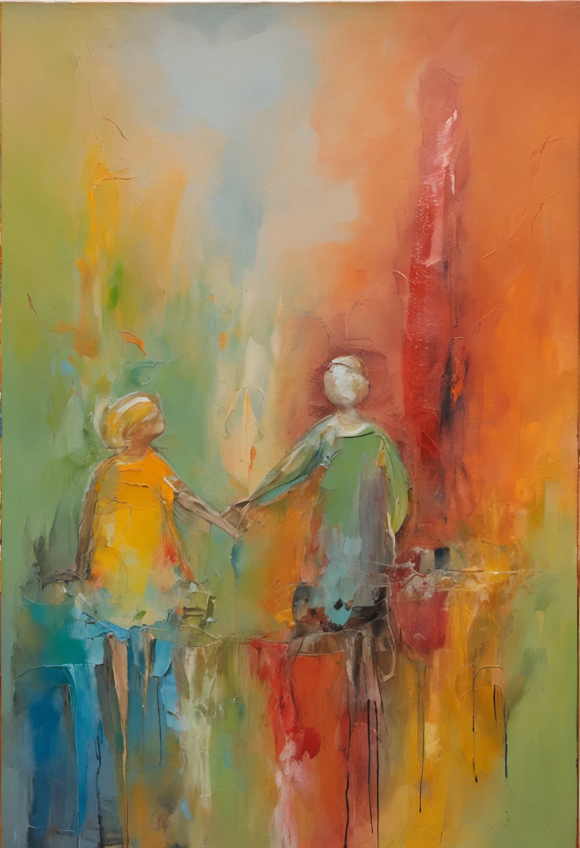 grandmother talking to her granddaughter for a children's book
